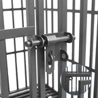 Robuster Metallhundekäfig mit 3 Türen, Rollen und herausnehmbarem Behälter