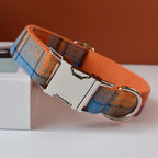 Personalisiertes Luxus-Hundehalsband mit Karomuster