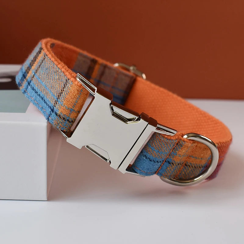 Personalisiertes Luxus-Hundehalsband mit Karomuster