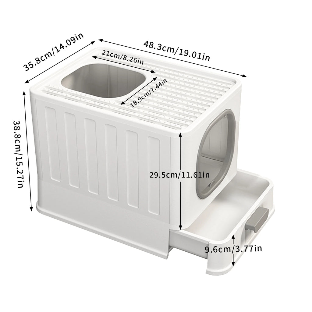 Katzentoilette XL mit hoher geschlossener Eingangsöffnung, spritzwassergeschützt