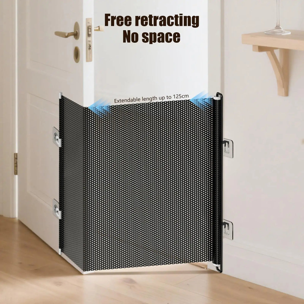 49-inch retractable safety gate, no drilling required 