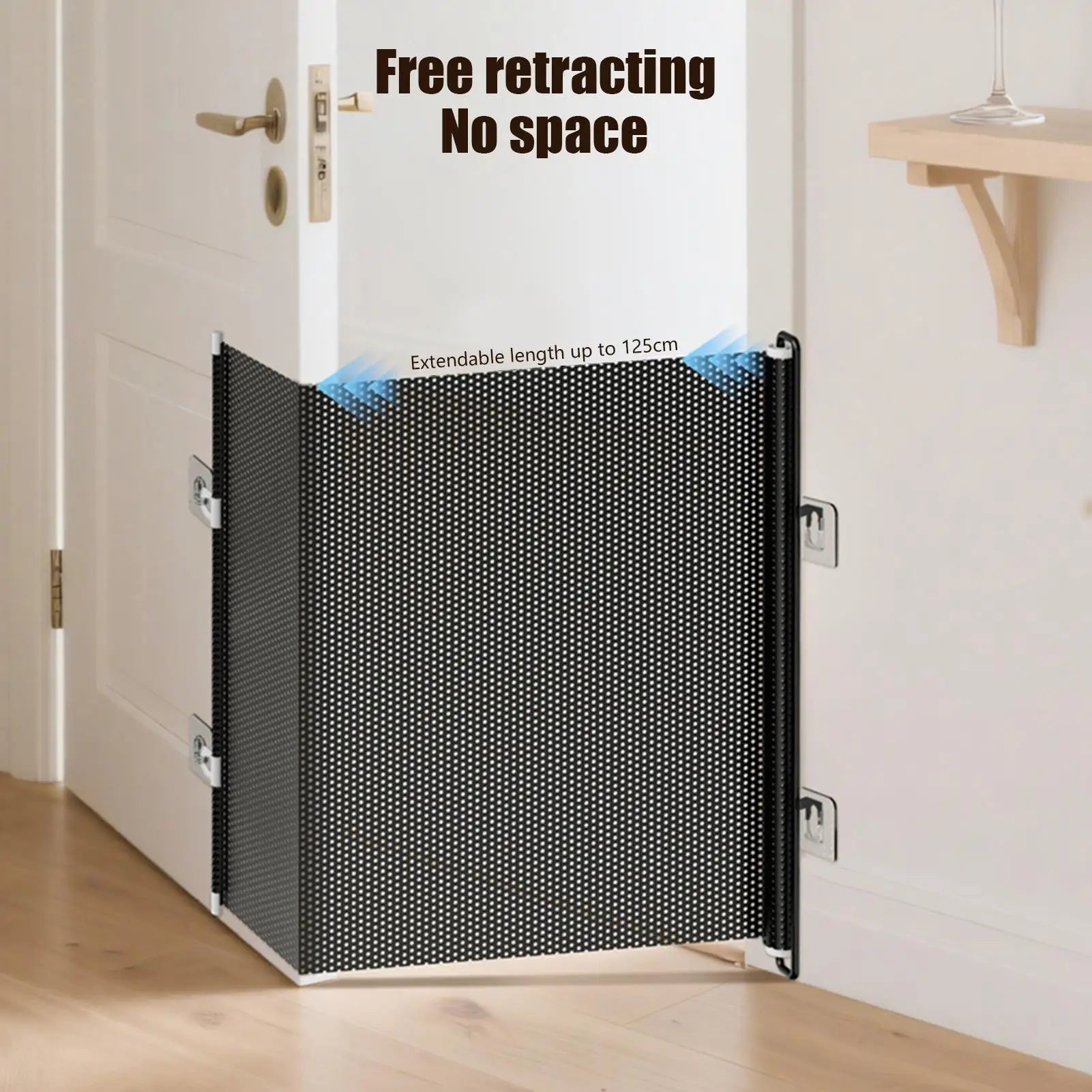 49-inch retractable safety gate, no drilling required 