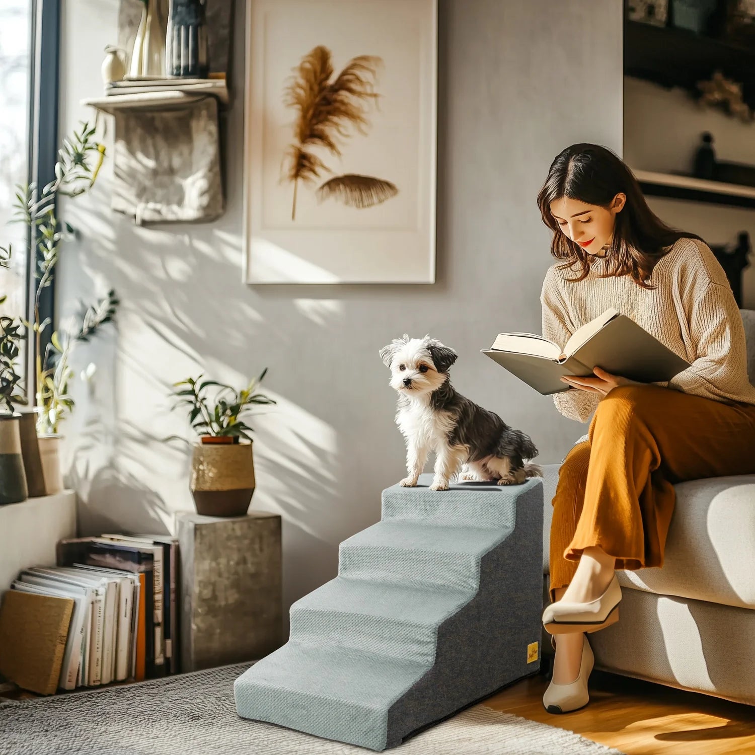 Non-slip stairs for small dogs – Secure access to sofa &amp; bed