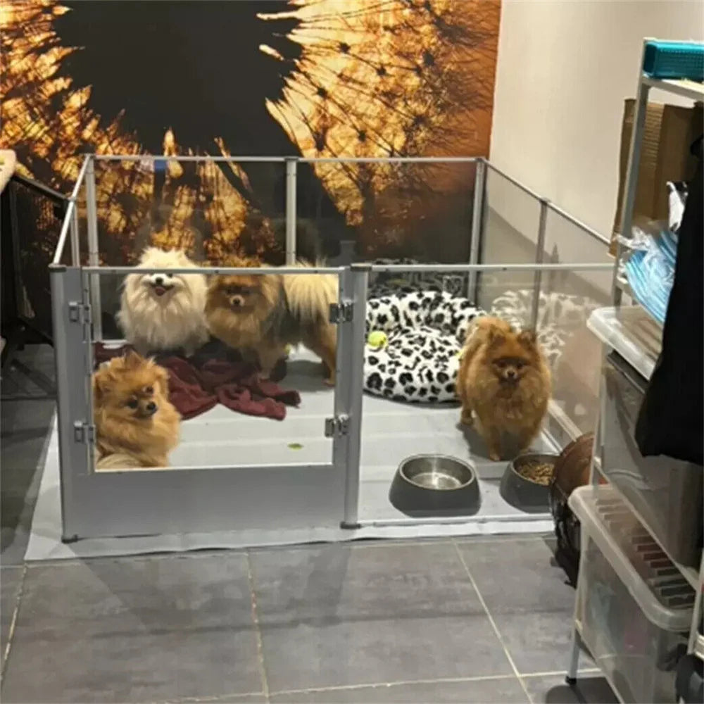 Waterproof transparent acrylic dog playpen for whelping/pregnancy