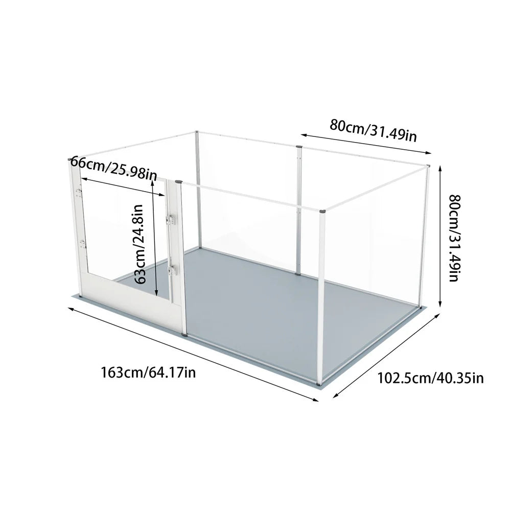 Waterproof transparent acrylic dog playpen for whelping/pregnancy