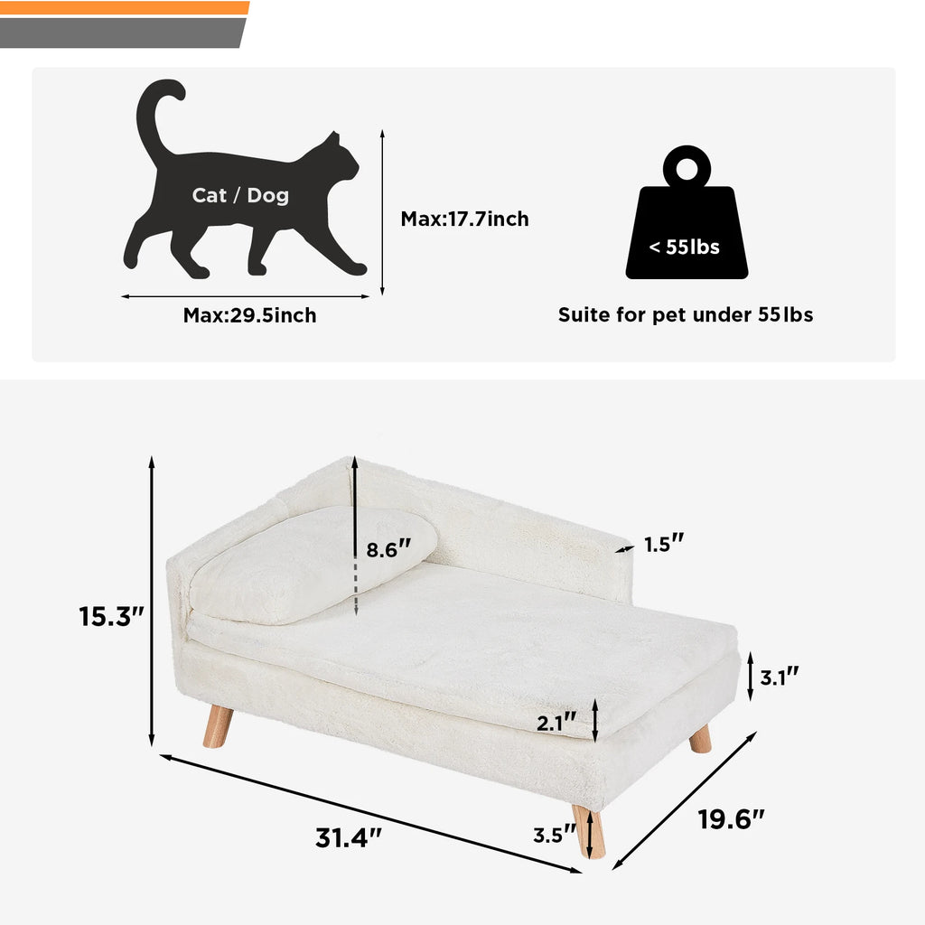 Nordic raised pet bed with waterproof cushion 