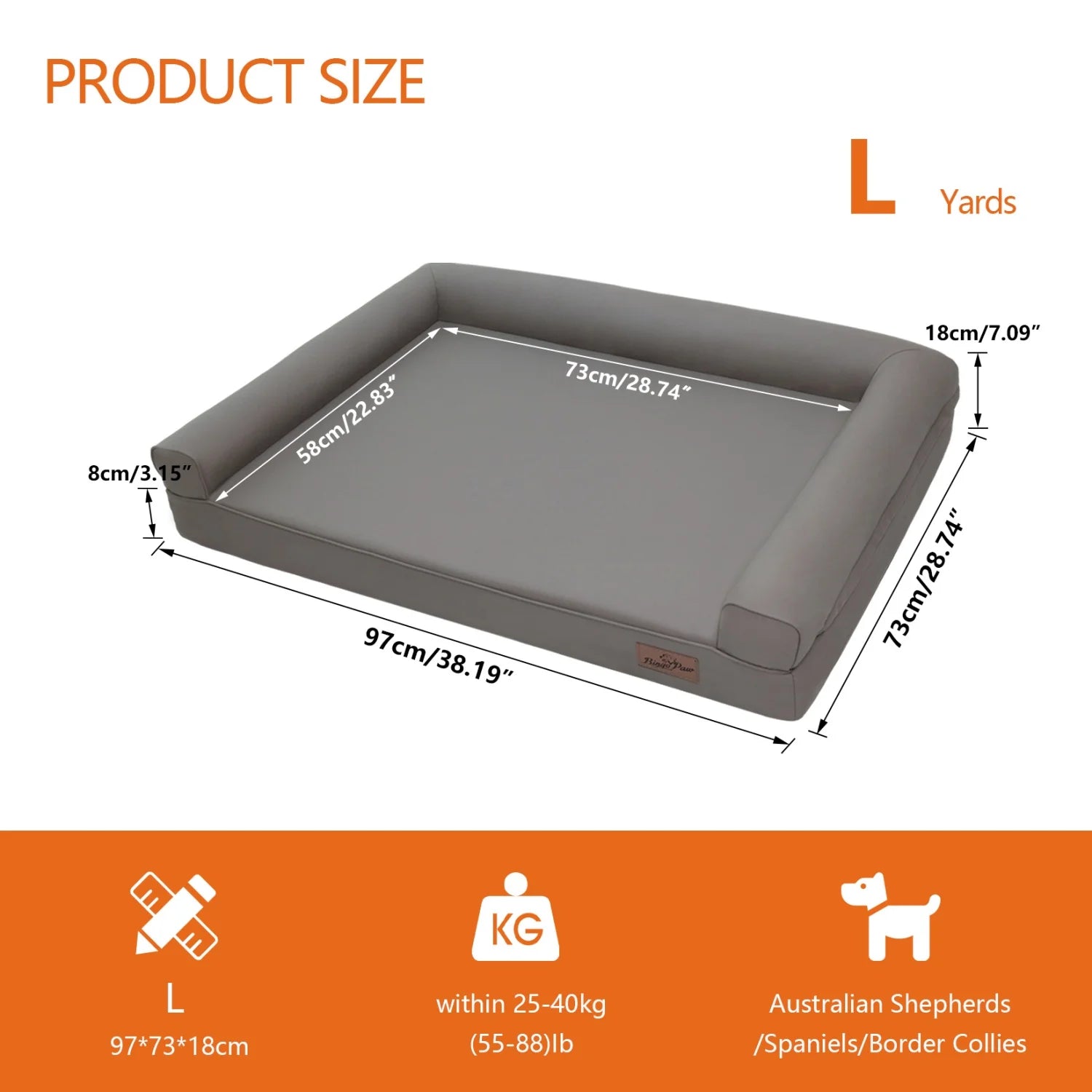 Lit Chien Canapé Cuir Mikrofaser M–2XL Rebords