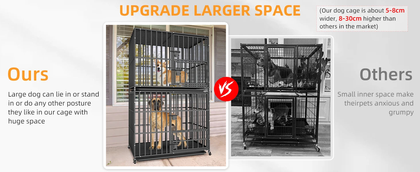 Cage Chien XL empilable Double-Level-Roulettes