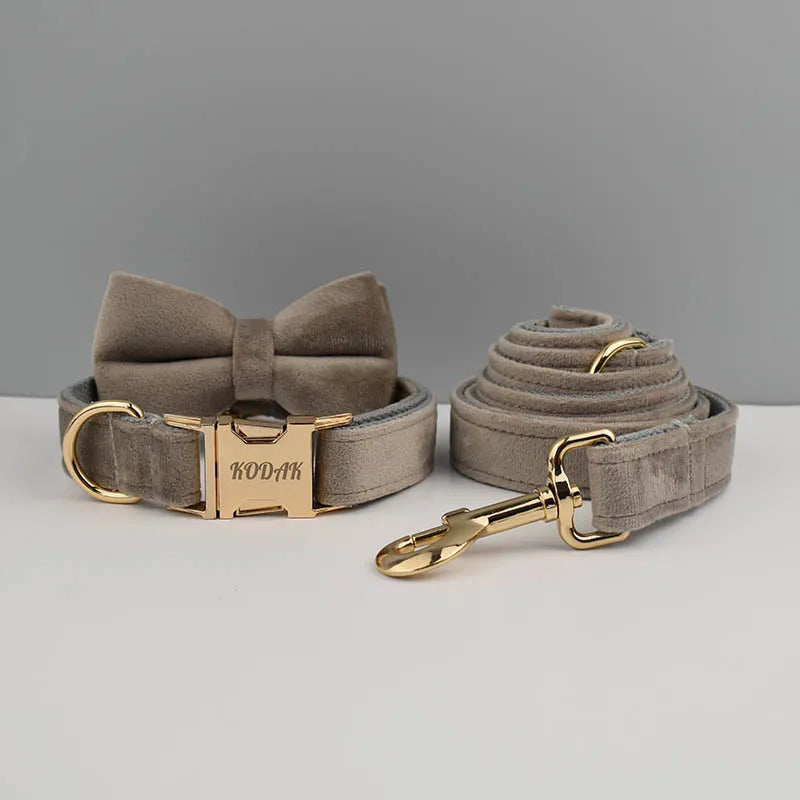 Personalized velvet dog collar