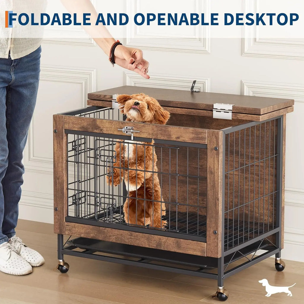 Cage Chien Meuble Design Wood 26 Pouces Table d'appoint