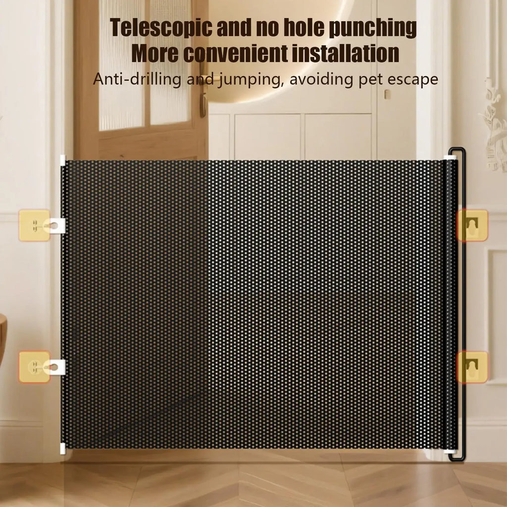 49-inch retractable safety gate, no drilling required 