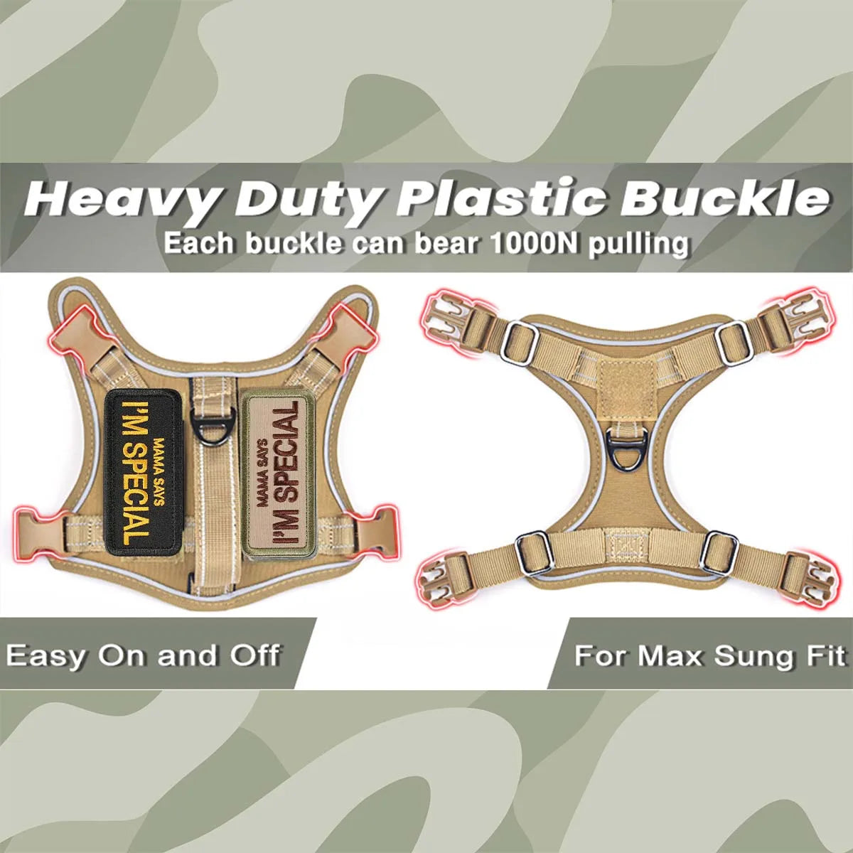 Taktisches Geschirr für kleine Hunde – Militärweste für Assistenzhunde mit vertikaler Griff und reflektierenden Streifen, für das Training im Freien.