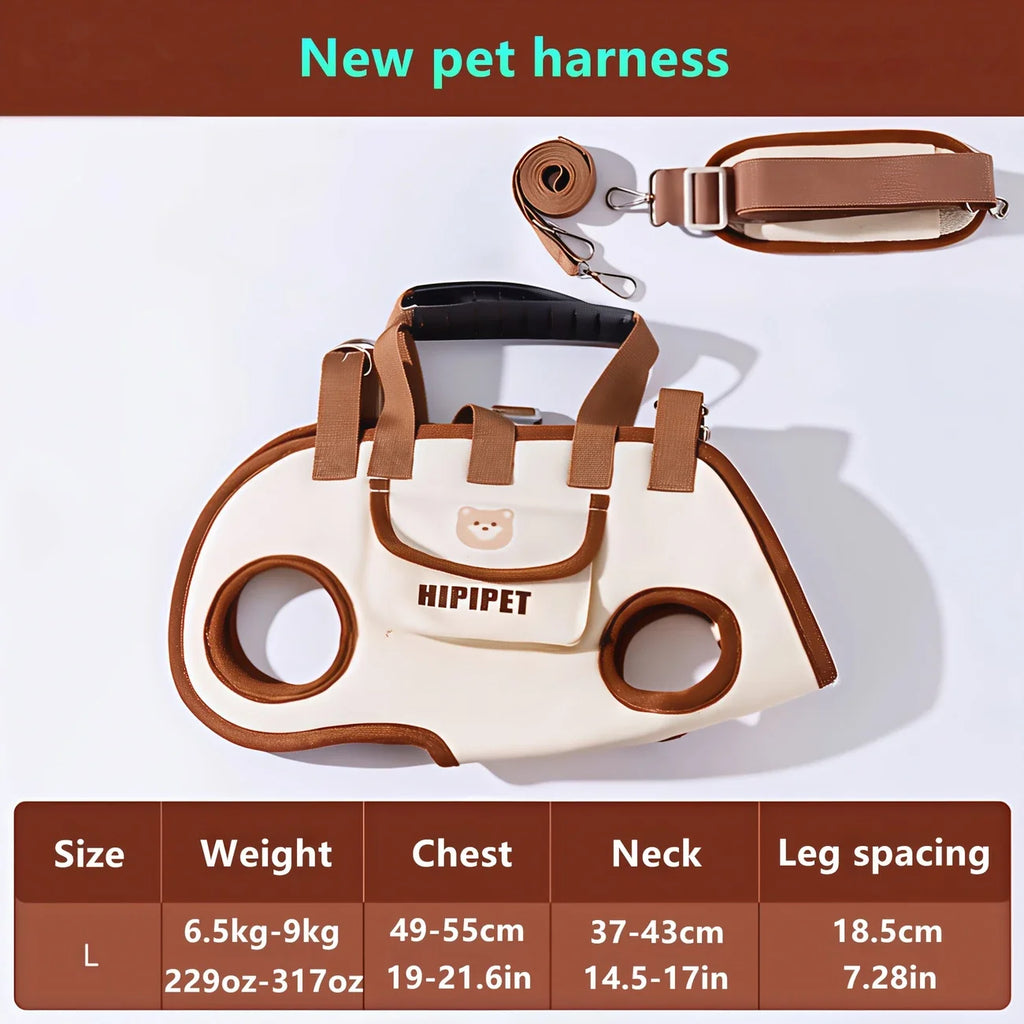 Adjustable outdoor pet carrier bag with harness clip 