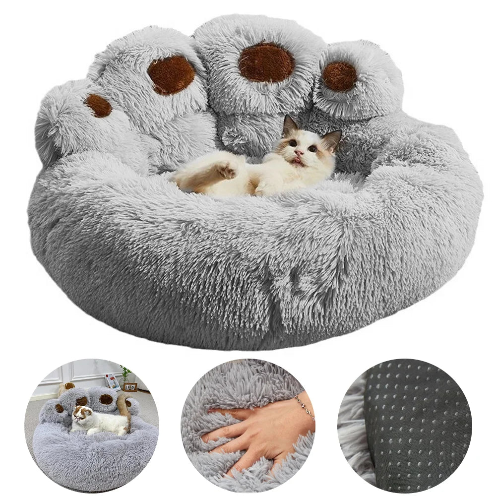 Lit Chien Peluche Patte d'ours Hiver S–XL