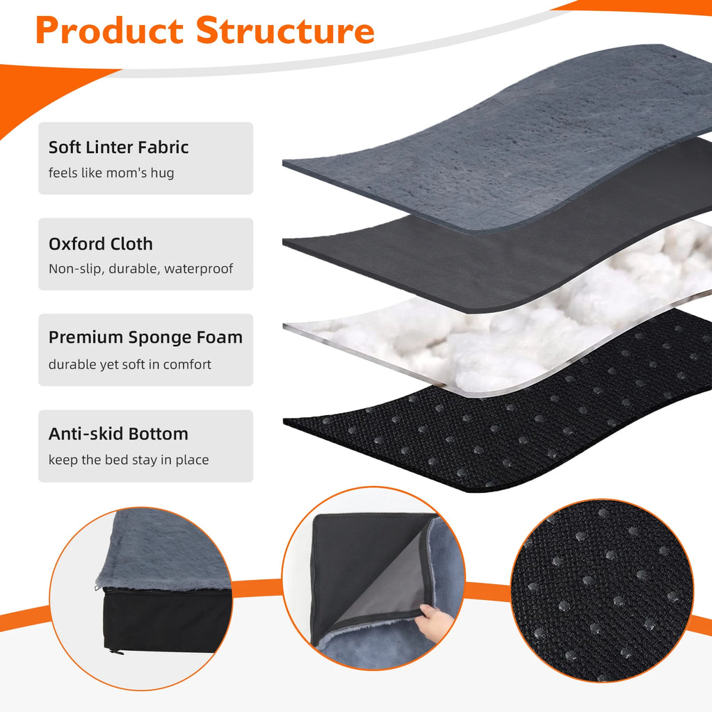Großes, waschbares orthopädisches Hundebett aus Schaumstoff