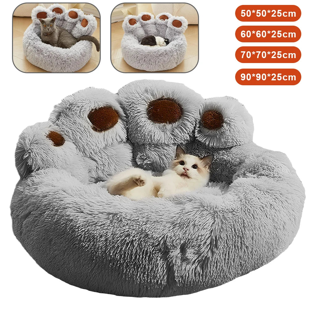 Lit Chien Peluche Patte d'ours Hiver S–XL