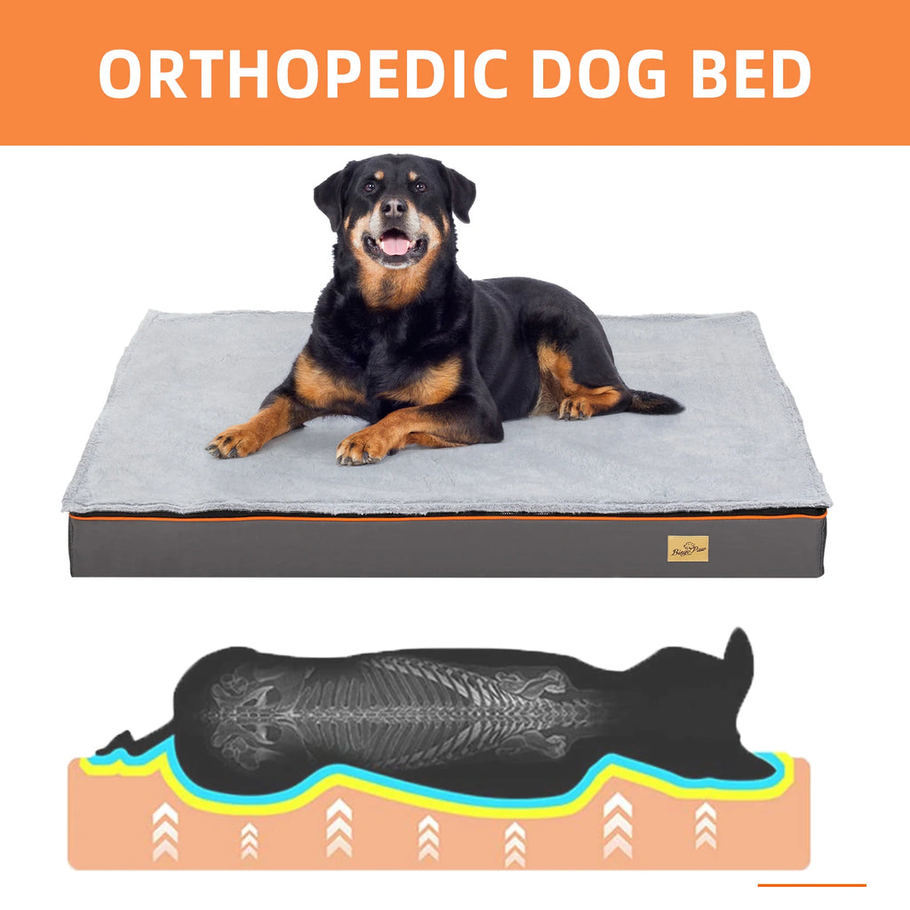 Large orthopedic dog bed with washable cover