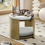 2-level washable bamboo elevated cat bed