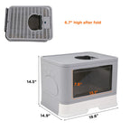 Bac litière chat XL tiroir entrée haut anti-éclaboussures 