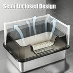 XL Katzenstreuschale aus Edelstahl