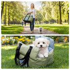 Secure car seat for dogs ≤10 kg with travel bag 