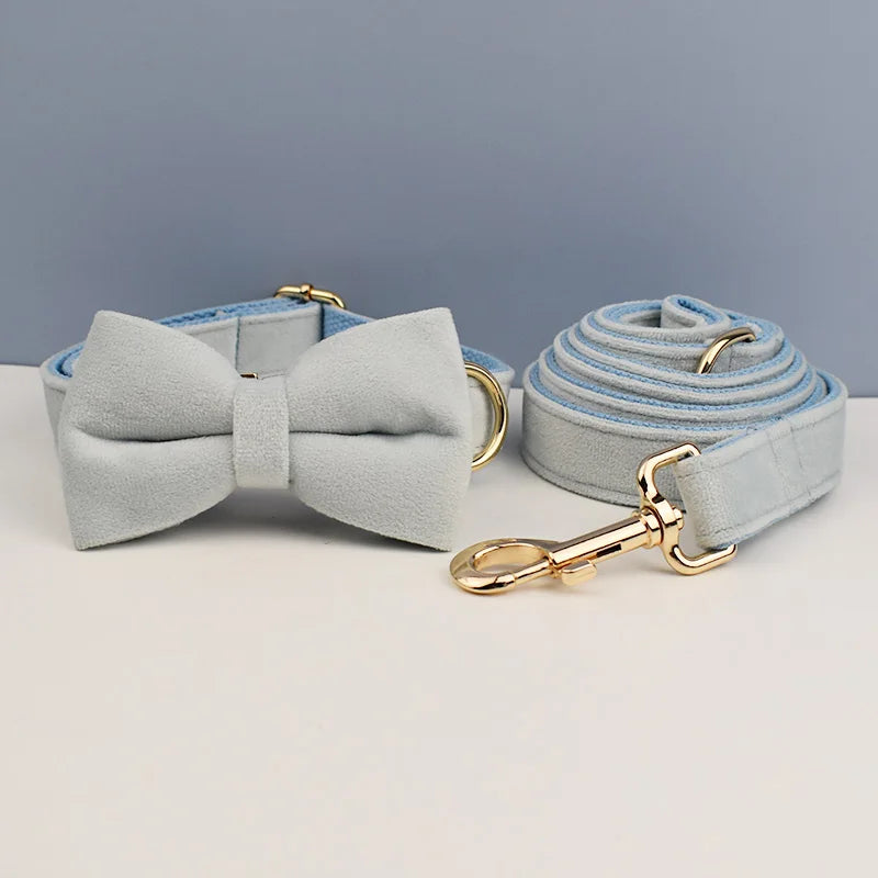 Customizable velvet dog collar