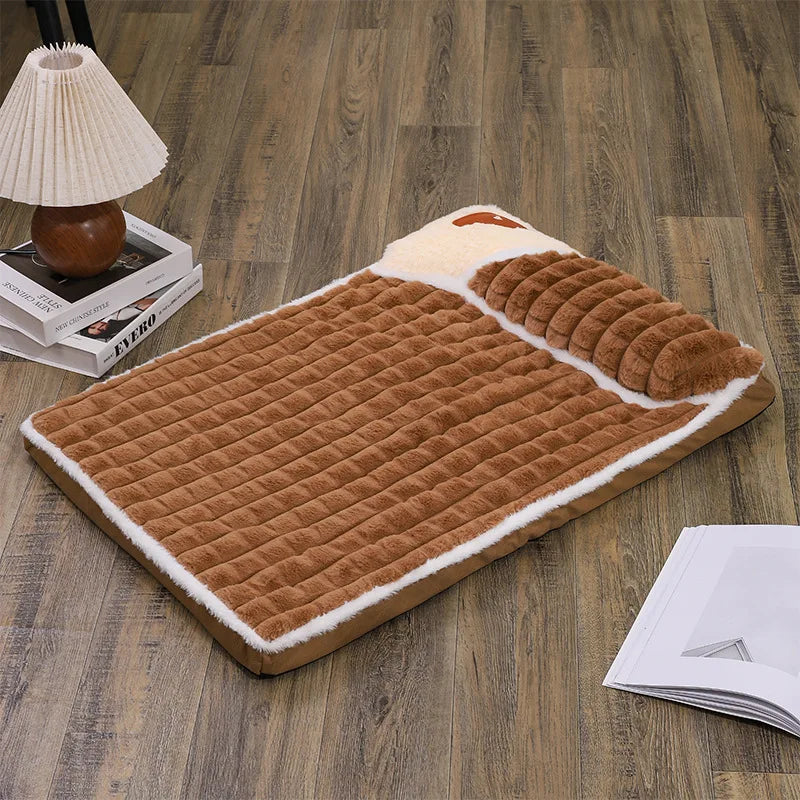 Dog sleeping mat, warm winter mattress, removable and washable kennel mattress, pet supplies, bed for large dogs.