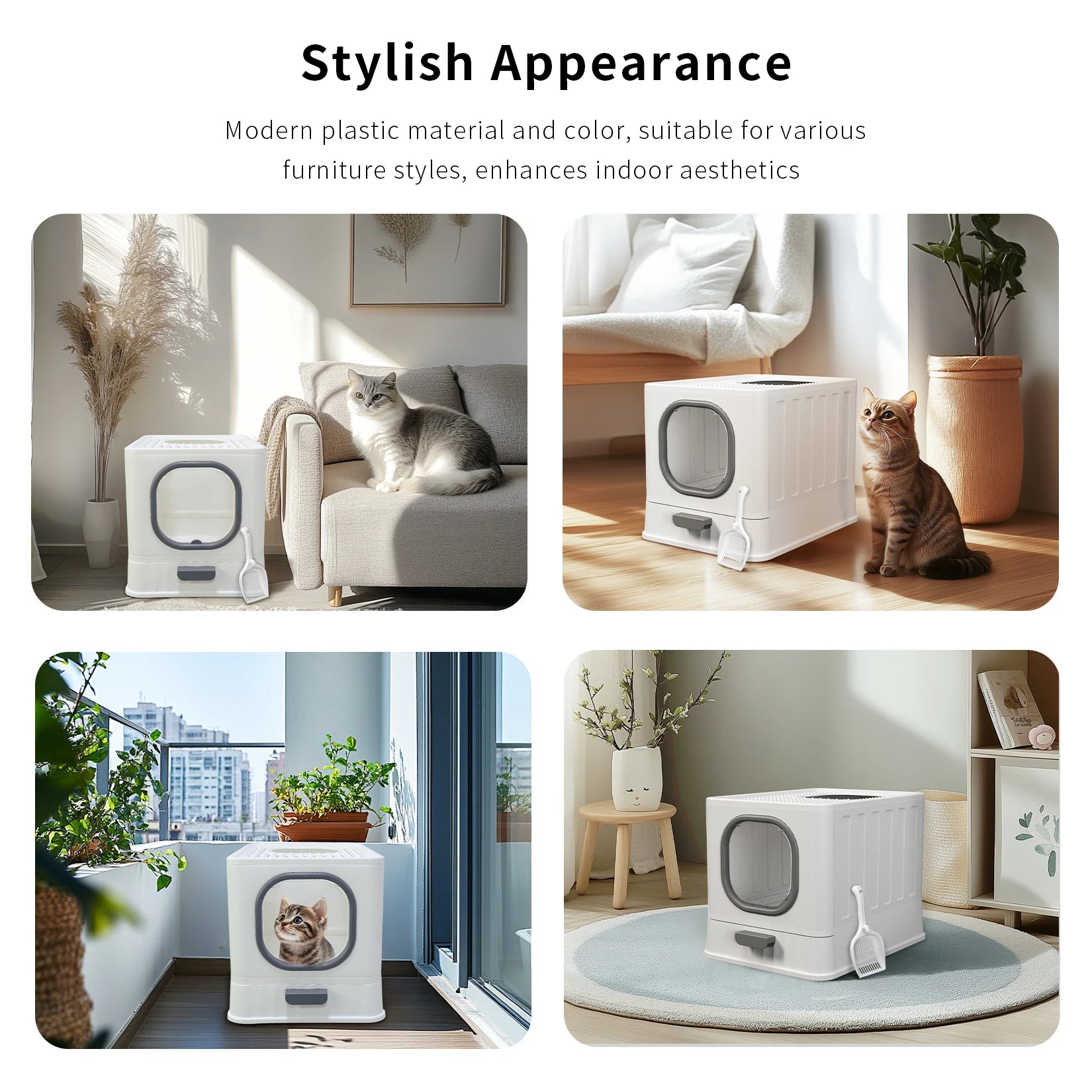 Katzentoilette XL mit hoher geschlossener Eingangsöffnung, spritzwassergeschützt