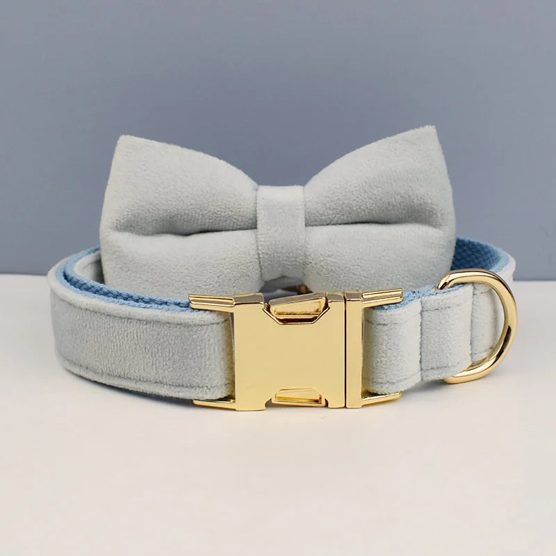 Customizable velvet dog collar