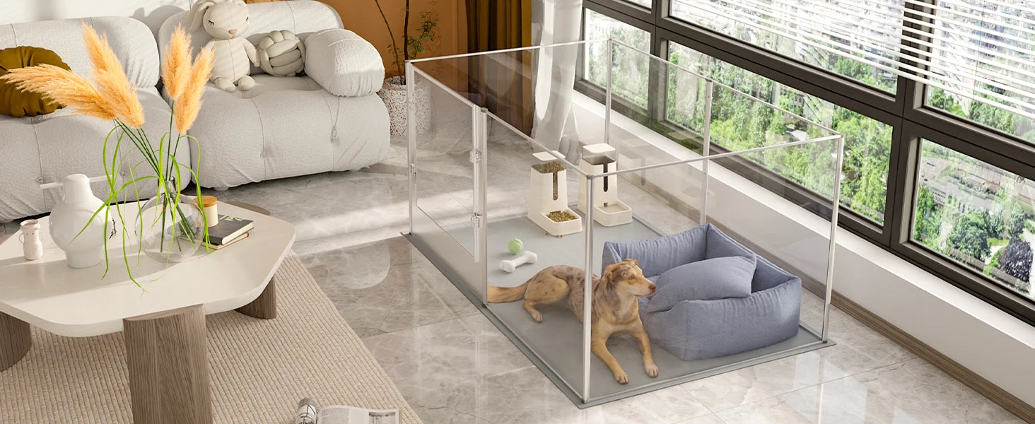 Waterproof transparent acrylic dog playpen for whelping/pregnancy