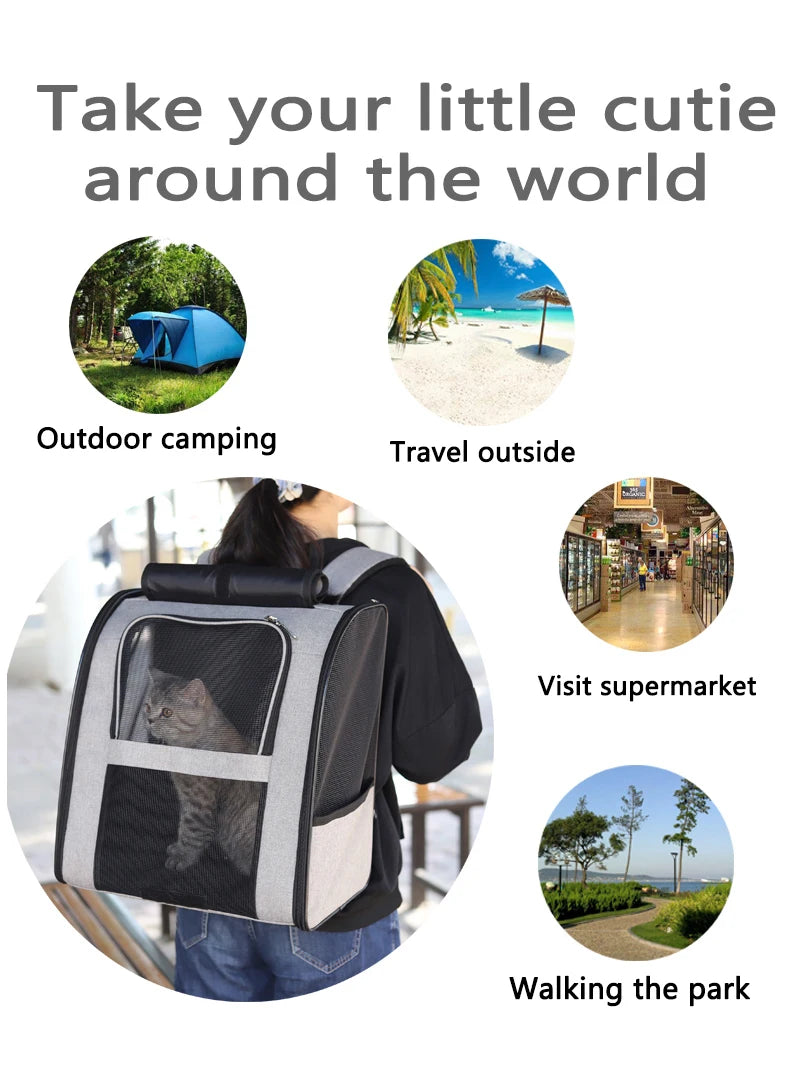 Leichter, atmungsaktiver Katzenrucksack aus Netzgewebe