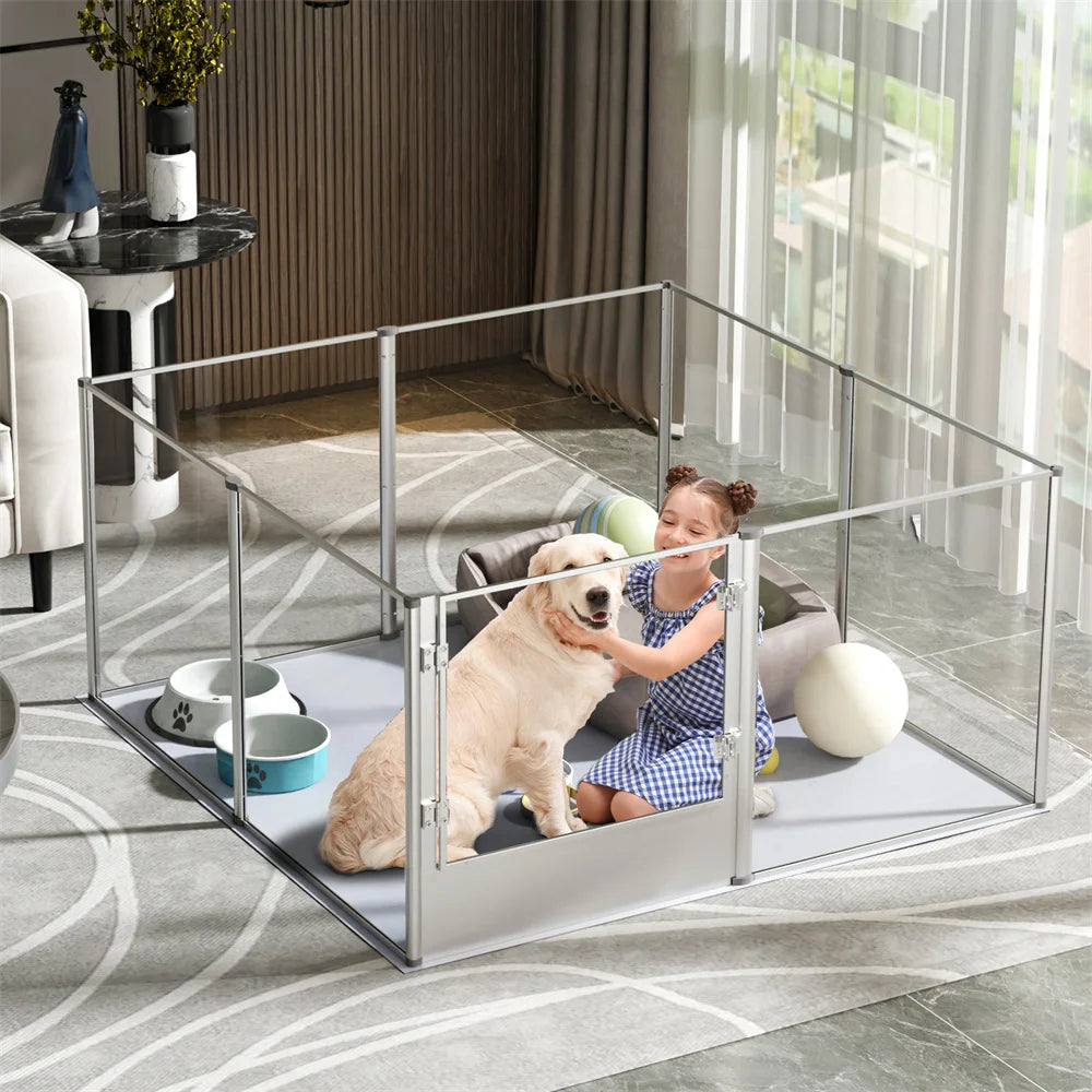 Waterproof transparent acrylic dog playpen for whelping/pregnancy