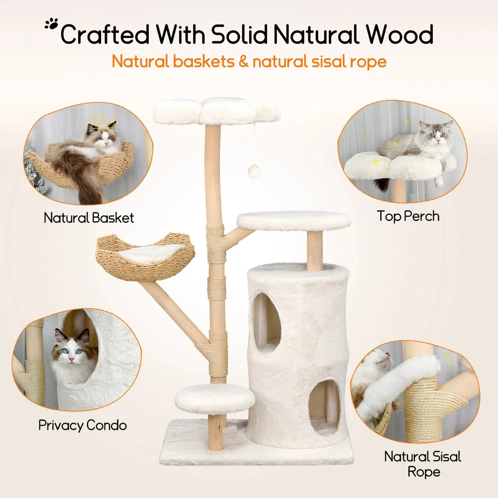 Cat tree tower plush condo scratching post