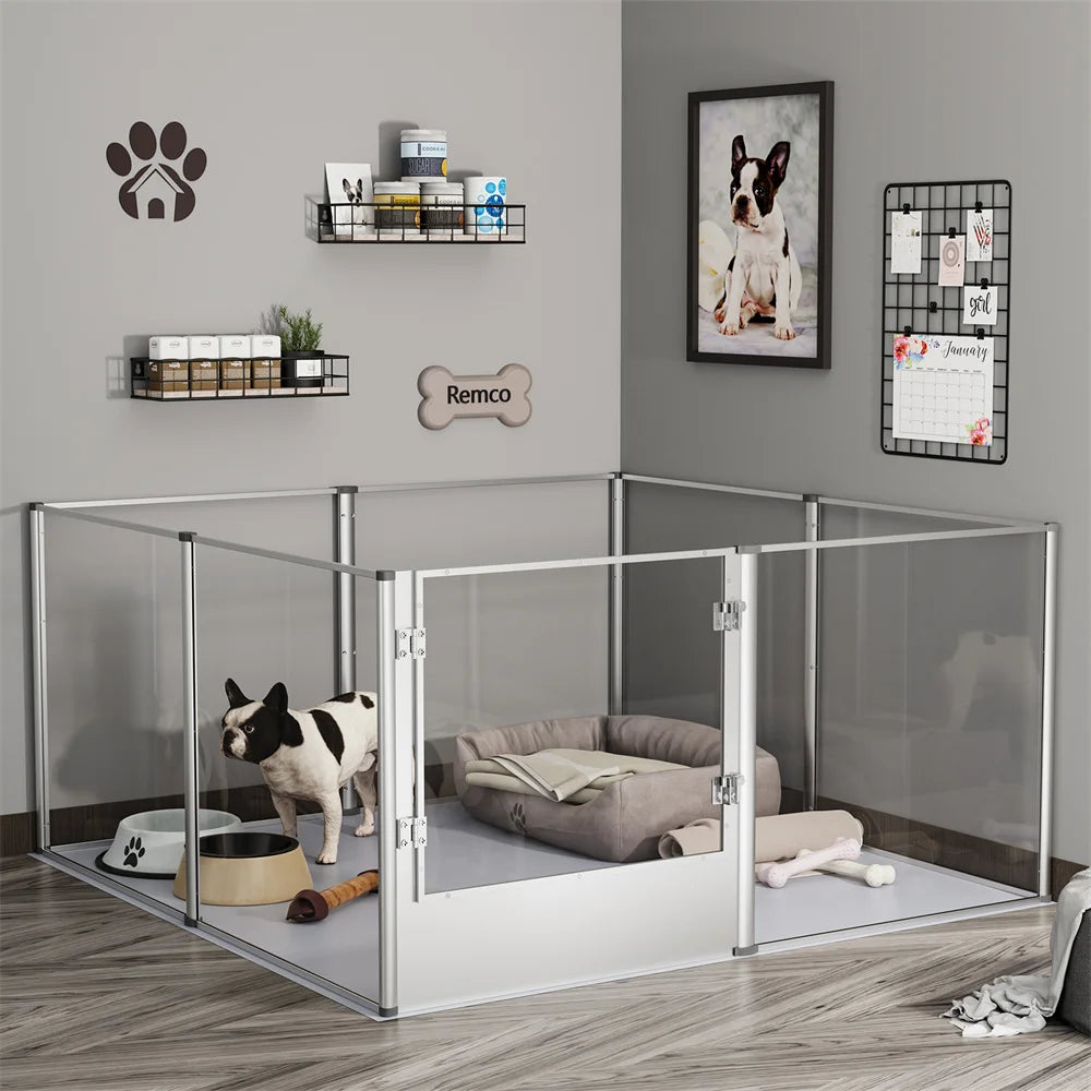Waterproof transparent acrylic dog playpen for whelping/pregnancy