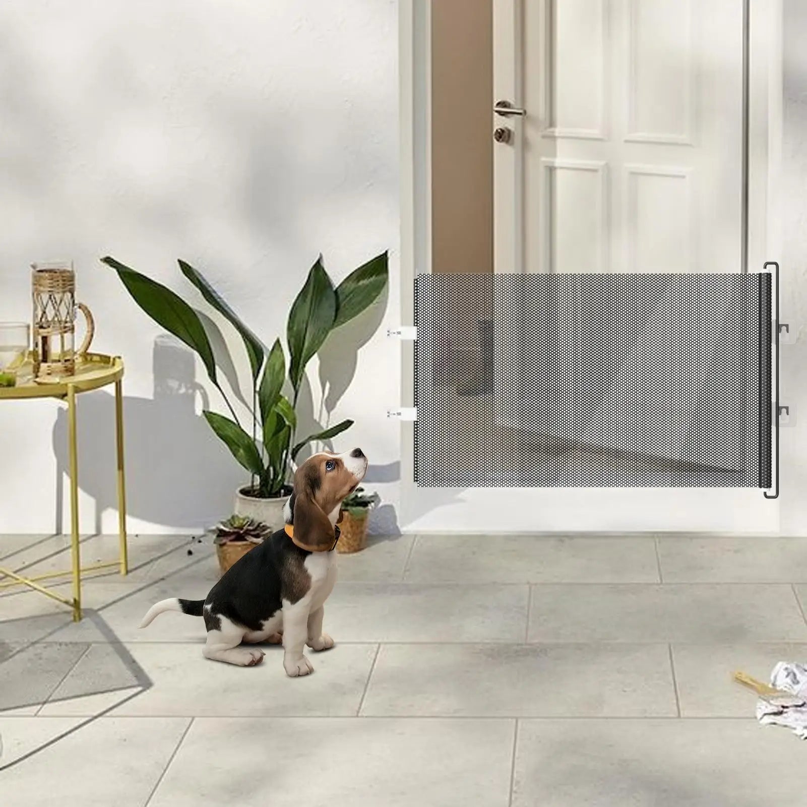 49-inch retractable safety gate, no drilling required 