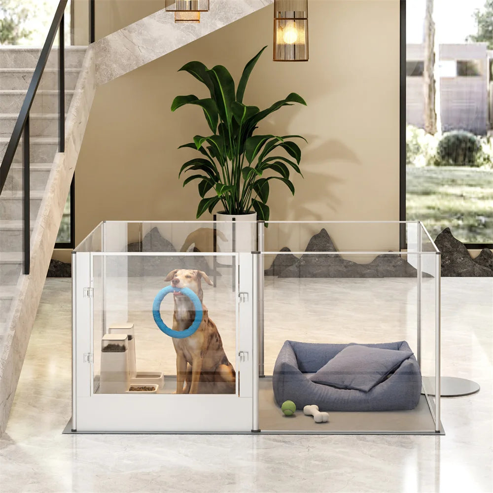 Waterproof transparent acrylic dog playpen for whelping/pregnancy