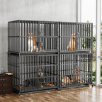 Cage Chien XL empilable Double-Level-Roulettes