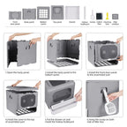 Designer-Katzentoilette mit hohem/vorderem Einstieg und Schublade