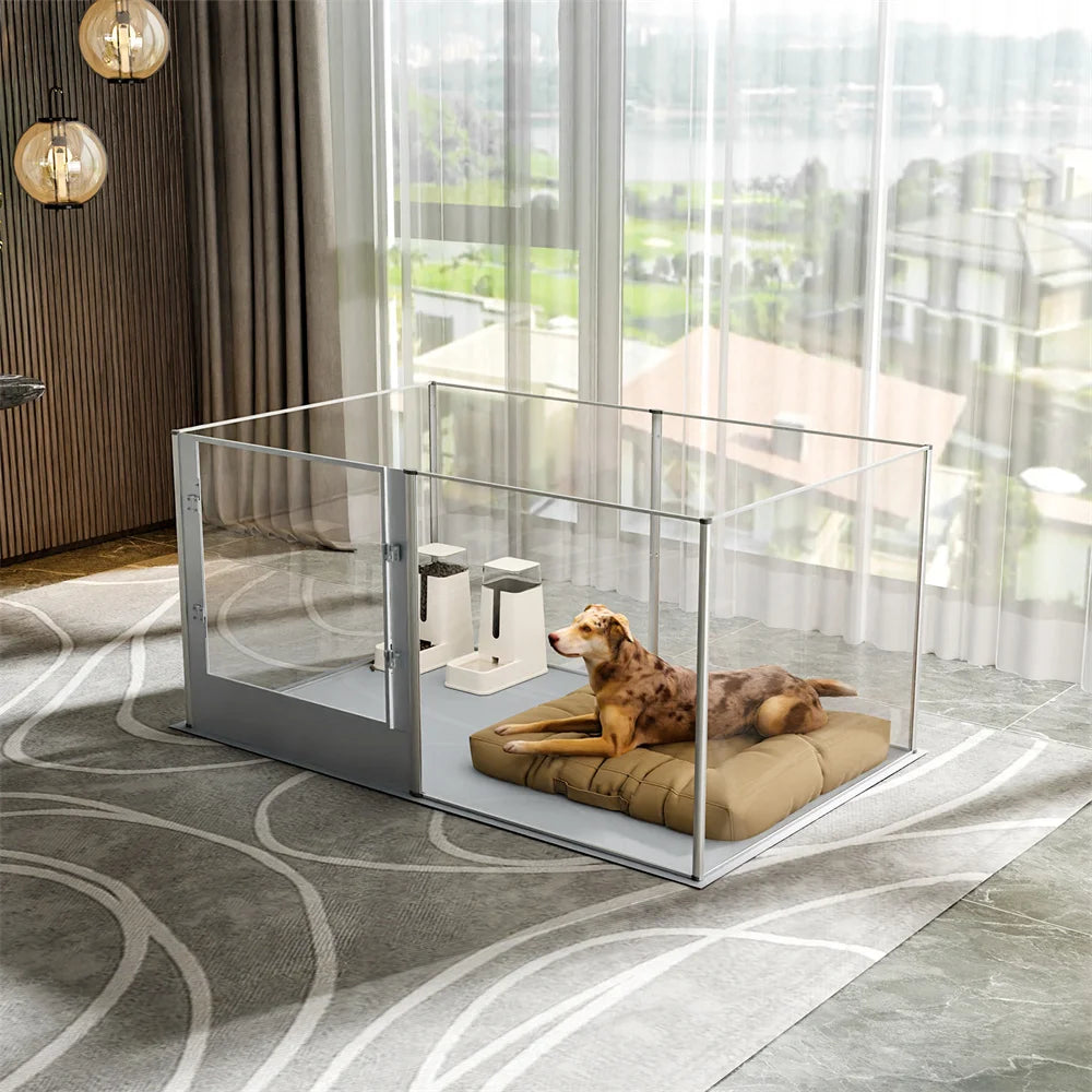 Waterproof transparent acrylic dog playpen for whelping/pregnancy