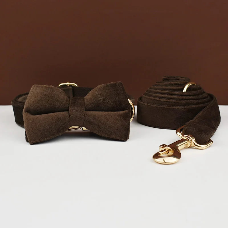 Personalized velvet dog collar