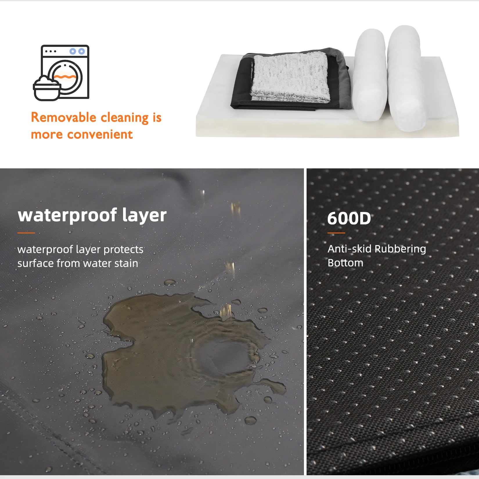 Panier chien L apaisant peluche amovible robust