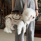 Adjustable outdoor pet carrier bag with harness clip 