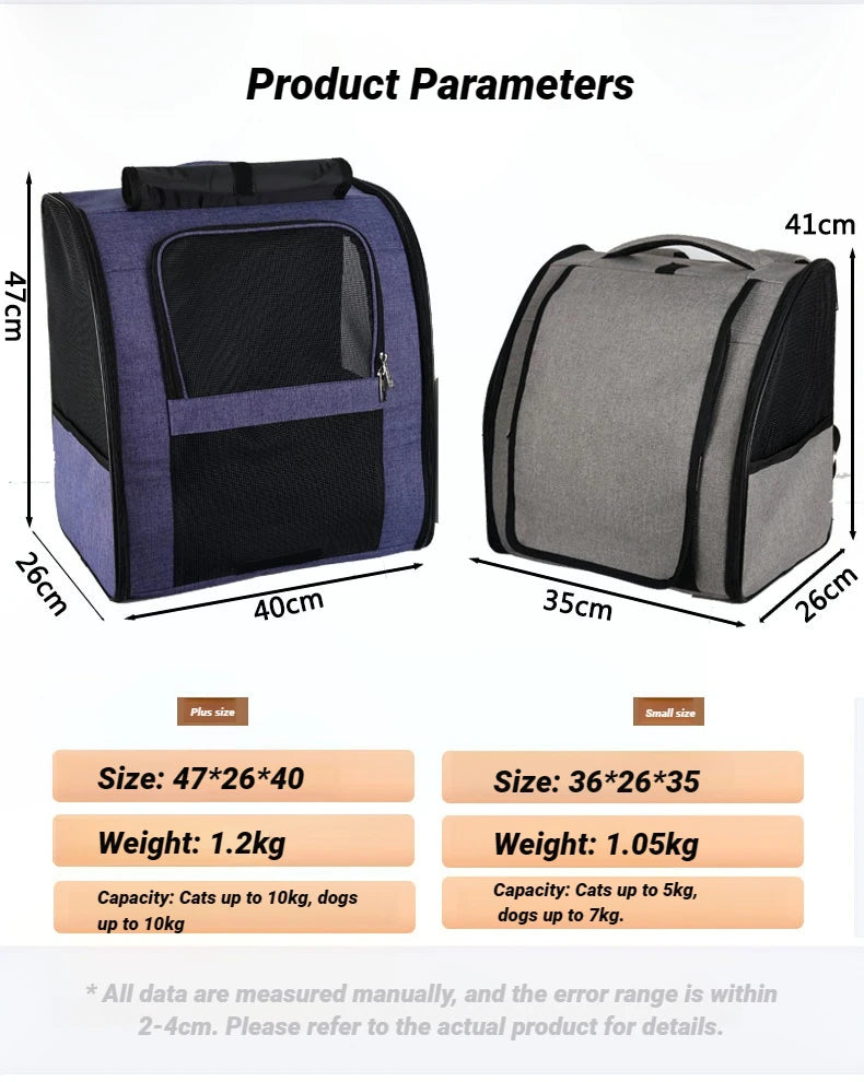 Leichter, atmungsaktiver Katzenrucksack aus Netzgewebe