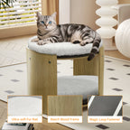 2-level washable bamboo elevated cat bed