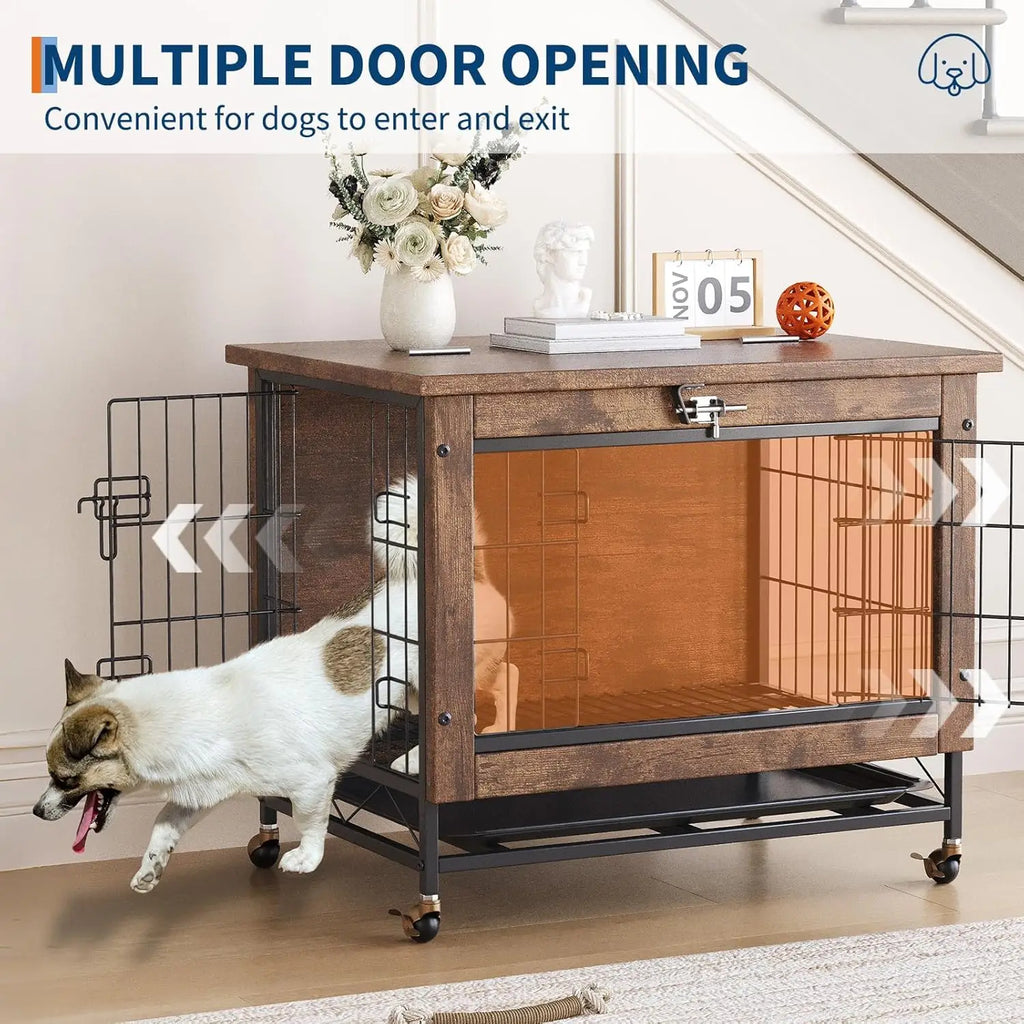 Cage Chien Meuble Design Wood 26 Pouces Table d'appoint