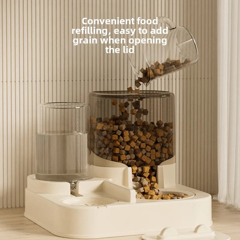 Automatic dispenser for water, food, cat, and dog fountains