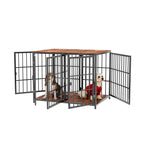 Maison chien meuble table d'appoint 4 portes sécurisée