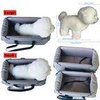 Central car seat for dogs, secure portable travel bed 