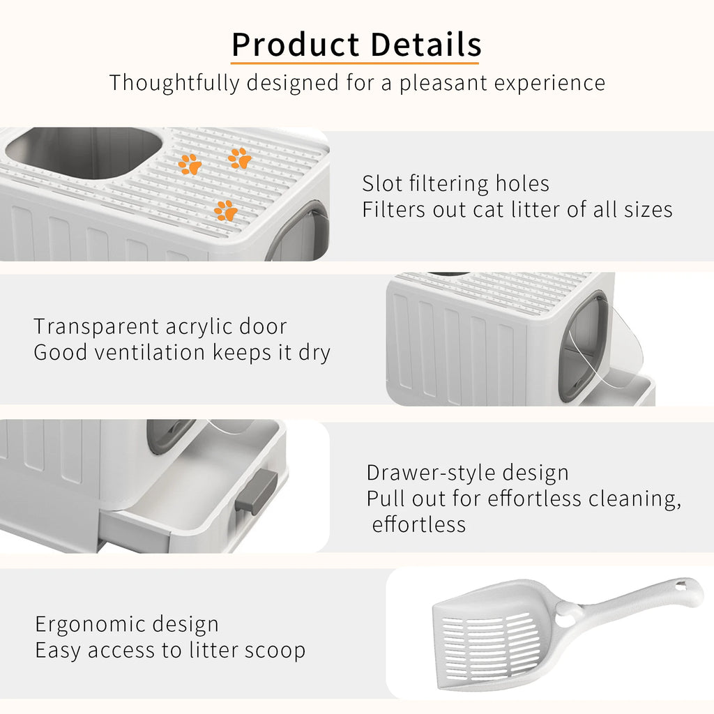 Katzentoilette XL mit hoher geschlossener Eingangsöffnung, spritzwassergeschützt