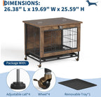 Cage Chien Meuble Design Wood 26 Pouces Table d'appoint